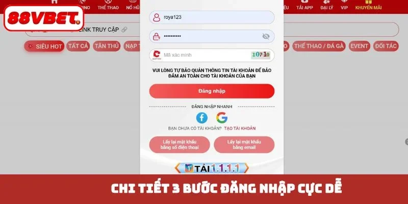 Chi tiết 3 bước đăng nhập cực dễ
