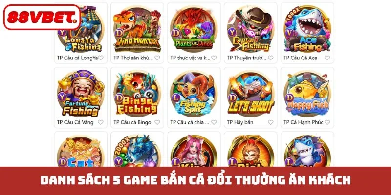 Danh sách 5 game bắn cá đổi thưởng ăn khách