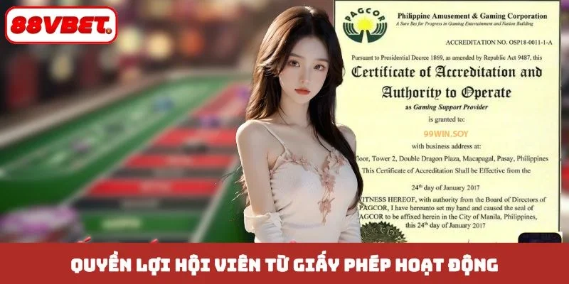 Quyền lợi hội viên từ giấy phép hoạt động